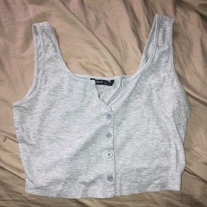 cropped button down tank top size m